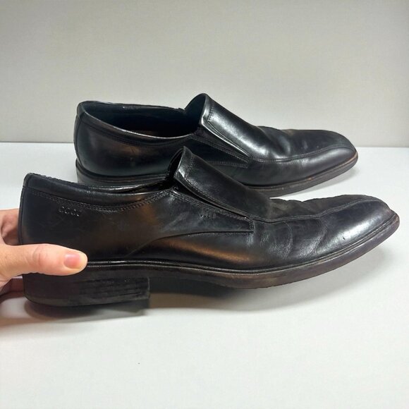Ecco Mens 47 Helsinki Black Leather Slip On Dress Loafer 13-13.5 - Picture 2 of 6